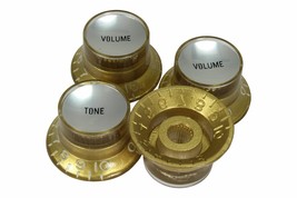 Bell Hat Knobs Gold w/Silver Reflector for Gibson USA 4pk - $34.99
