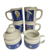 Vintage Morton&#39;s Salt Coffee ug Set of 4 w/ Creamer &amp; Sugar NEW in Box - $706.61 MXN