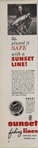 1956 Print Ad Sunset Fishing Lines Fisherman with Huge Steelhead Petaluma,CA - $14.38