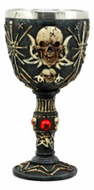 Pirate Star Boneyard Ossuary Skull Sacrifice Wine Goblet Drink Chalice Cup 6oz - £20.53 GBP