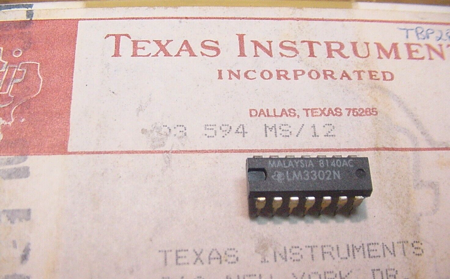 1  NOS TI&#39;s LM3302N NTE834 Low Power Low Offset Voltage Commemorator  14... - $1.93