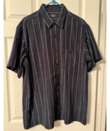 Haggar Short Sleeve Collared Button Down Blue Dress Shirt 1 Pocket Men&#39;s... - $18.79