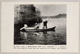 1960 Magazine Photo Lone Star Flat Bottom Skiff Boats Duck Hunters &amp; Dog - $8.98