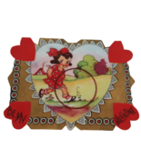 1930&#39;s Valentines Day card girl with a hula hoop &quot;Be My Valentine&quot; - $7.99