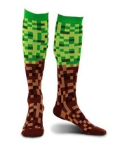 Pixel Bricks Green/Brown Socks Computer Video Game Geek Nerd Cosplay, New Unused - £7.76 GBP