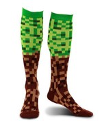 Pixel Bricks Green/Brown Socks Computer Video Game GEEK Nerd COSPLAY, NE... - £7.78 GBP