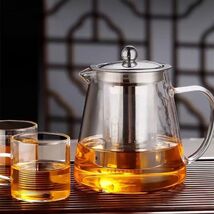 30 oz detachable glass filter teapot with 4 transparent cups - $23.35
