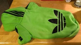 Doggy Lime Green Hoodie Black Stripes Small - $6.79