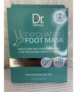 Dr. Wellness exfoliating foot mask mint scented 2 pairs-NEW! - $16.10 CAD
