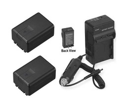 Two 2 Batteries + Charger For Panasonic HDCTM60 HDCTM60K HDC-TM40PC HDC-TM90PC - $48.57