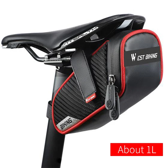 WEST BI Bicycle Saddle Bag Waterproof Cycling Tools Pannier Reflective Rear Seat - £89.18 GBP