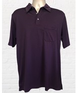 Mens NEW PGA TOUR 3 Button Dry Golfing M Medium Plum Purple Short Sleeve... - £19.61 GBP