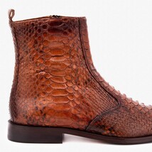 The Boss Tan Pythn Snk Zip-Up Leather Men Boot Limited Edition image 11