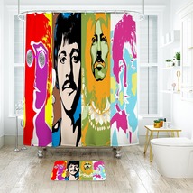 The Beatles 001 Shower Curtain Bath Mat Bathroom Waterproof Decorative - £18.27 GBP+