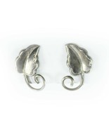 Sterling Silver Leaf Earrings Screw Back 1&quot; Natures Leaves Plants Trees - £9.42 GBP