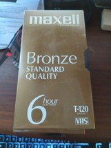 6 Sealed Maxell VHS T-120 6 Hour Tapes Bronze Standard Quality Video Tap... - £14.01 GBP