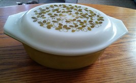 000 Vintage Green Pyrex 1.5 Quart Baking Dish With White Lid Green Olive... - £27.72 GBP