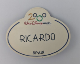 Disney WDW Cast Member Name Tag Millennium 2000 Ricardo Spain - $15.19