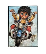 Paris&quot; Poulbots Motorcycle Kids by Michel T Print on 4.25 x 6 in wood - £38.88 GBP
