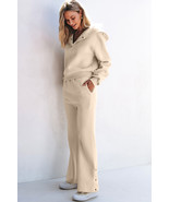 Parchment Solid Color Hoodie and High Waist Pants Two Piece Activewear - $57.24