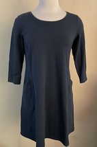 purejill Dress Blue Knit Pullover Pockets 3/4 Sleeve Size XS Petite - $26.75 CAD