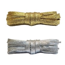 Metallic Gold/ Silver Flat Laces Sparkle Shining for Air AJ Max Force Jo... - $7.99