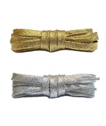Metallic Gold/ Silver Flat Laces Sparkle Shining for Air AJ Max Force Jo... - $7.99