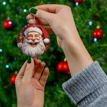 Santa Christmas Ceramic Ornament, Christmas Gift For Family, Holiday Tre... - £6.25 GBP