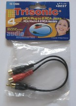 Trisonic 4&quot; 24K Gold Plated Cable 1 RCA Male Plug to 2 Female Jacks TS-1... - $4.25
