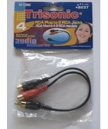 Trisonic 4&quot; 24K Gold Plated Cable 1 RCA Male Plug to 2 Female Jacks TS-1... - £3.19 GBP