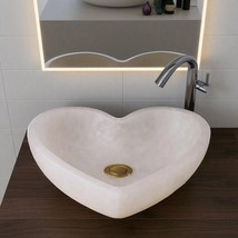 Heart Shaped Quartz Crystal Sink Hand Carved Luxury Wash Basin Spa Inter... - $746.39+