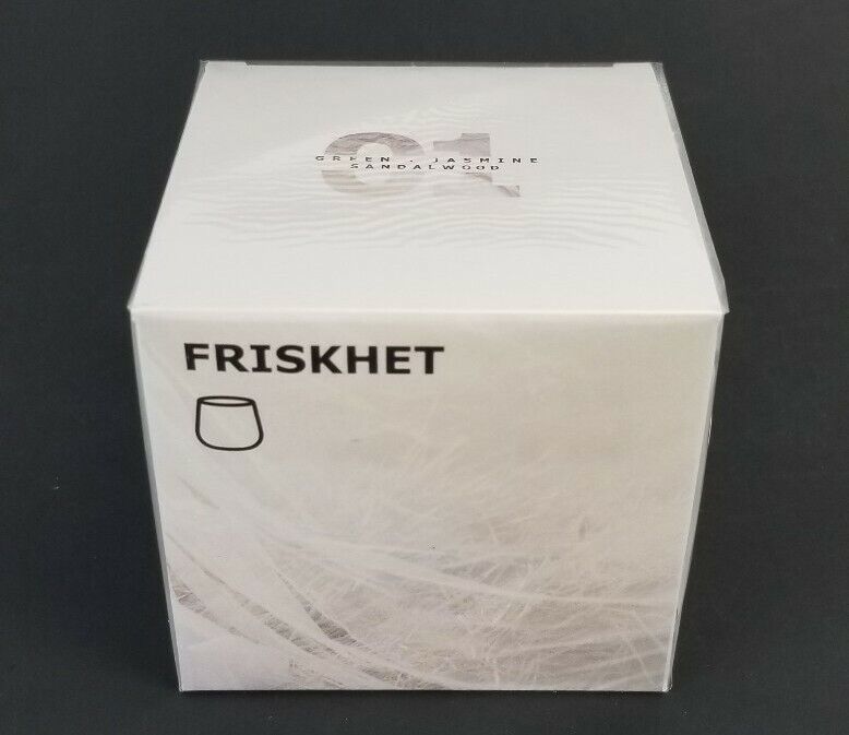 Primary image for Ikea Friskhet Scented Candle in Glass White Linen Breeze, 25Hr New