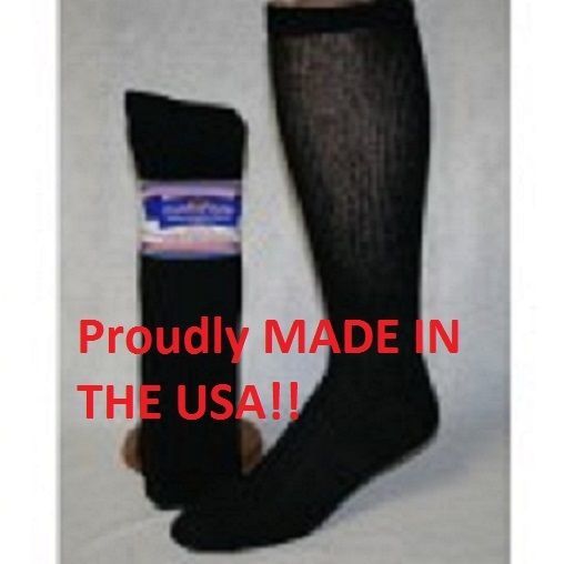 9 Pair of Black Over The Calf Diabetic Socks Size 13-15 Over Calf Diabetic Socks - $25.69