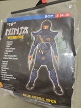 Rubies Ninja Warriors Blue Battle Ninja Costume Sz 4-6 Halloween Dress Up New - £7.95 GBP