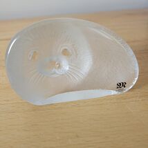 VTG Baby Seal Cub Paperweight Crystal Signed by Mats Jonasson Figurine 3303 - $24.74