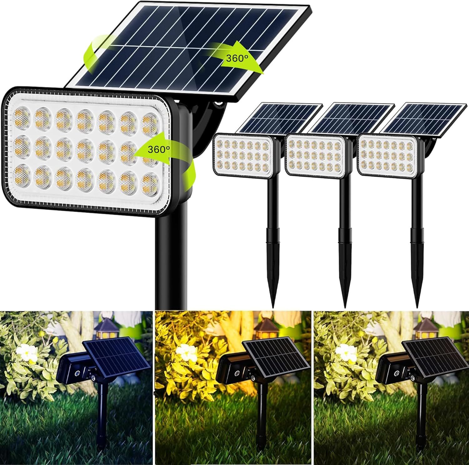 The Jackyled 84-Led Solar Spotlights Come In A Pack Of Four And, And Pat... - $42.92