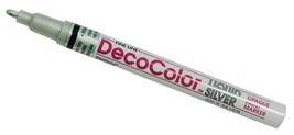 Silver Decocolor Glossy Oil Based Fine Line Opaque Paint Marker 200-S School Sup - £11.33 GBP