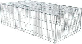 Enclosed Outdoor Run- 55 Cu. Ft., Galvanized Metal Cage, Portable Pen For Rabbit - $92.99