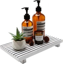 Rustic Bathroom Counter Tray Wood Display Pedesta Stand White Kitchen Co... - $43.71 CAD