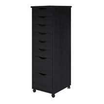Adeptus Solid Wood 6 2 Drawer Roll Cart - Black - $182.44