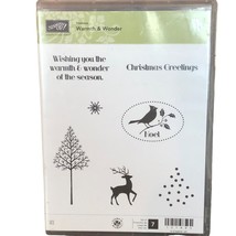 Stampin’ Up! Warmth &amp; Winter Hostess Set Rubber Cling Stamps, Reindeer, Cardinal - $11.65
