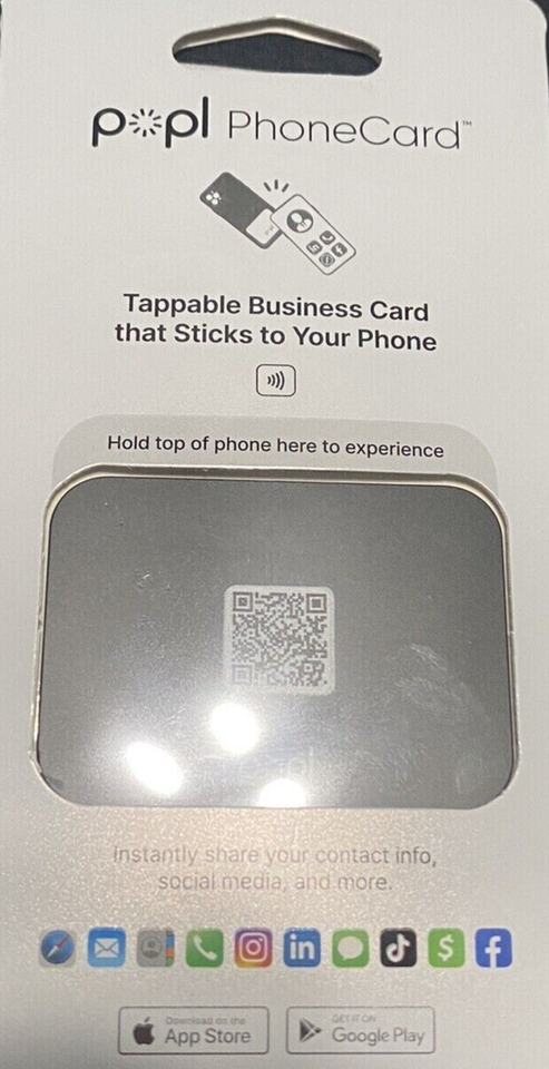 Primary image for Popl Card Black w/ PopCode NFC Business Tag.