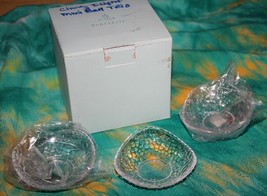 PartyLite Tealight Holders CLARITY Mini Ball Candle Trio Set Clear Glass NEW - £7.85 GBP