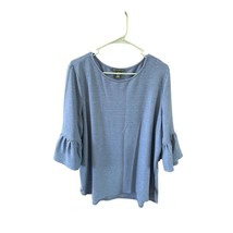 Adrianna Papell Womens Size XL 1/2 Sleeve Bell Tunic Top Shirt Blue Chambray - £13.44 GBP