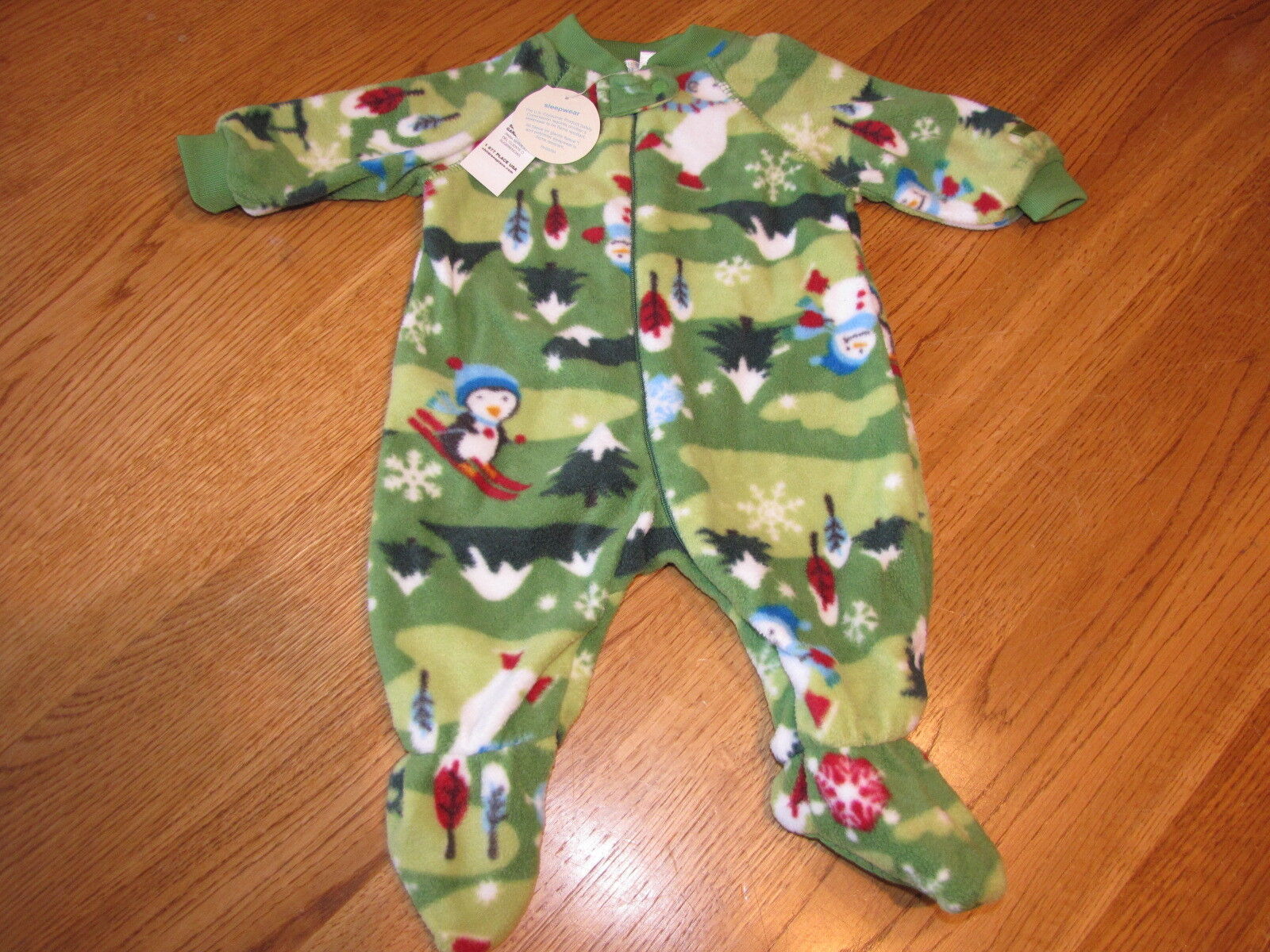 The Children's Place Baby Girls Footie PJ sleepwear 0-3 months green NWT*^ - $4.11