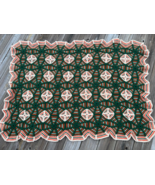 Vintage Crochet Orange Green Knit Quilt Couch Lap Throw Bed Blanket Afgh... - $44.98