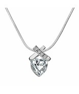 Crystals From Swarovski 6CTW Infinity Heart Necklace Sterling Overlay 18... - £34.99 GBP
