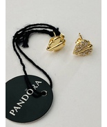 Genuine Pandora 18K Gold Plated Shining & Sparkling Leaf Stud Earrings - $54.95