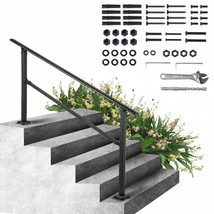 Outdoor Stair Railing, Fits for 0-5 Steps Transitional Wrought Iron Handrail... - £89.95 GBP