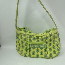 Vera Bradley Shoulder Bag Womens Yellow Green Floral Elephants Quilted L... - £16.70 GBP